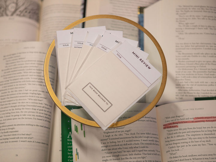 Mini Book review cards with Library Pockets QTY 10