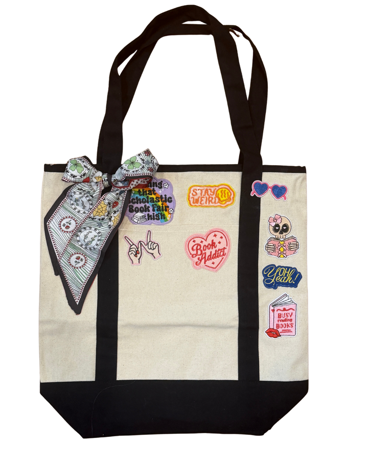 Book Lover Patch Tote Bag