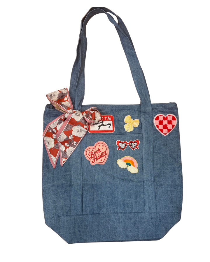 Book Lover Patch Tote Bag