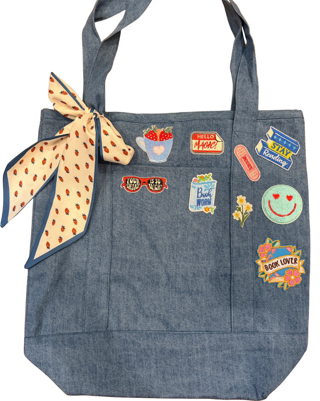 Book Lover Patch Tote Bag