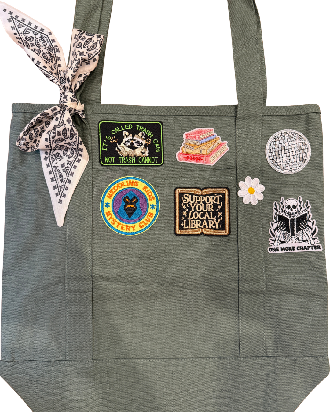 Book Lover Patch Tote Bag