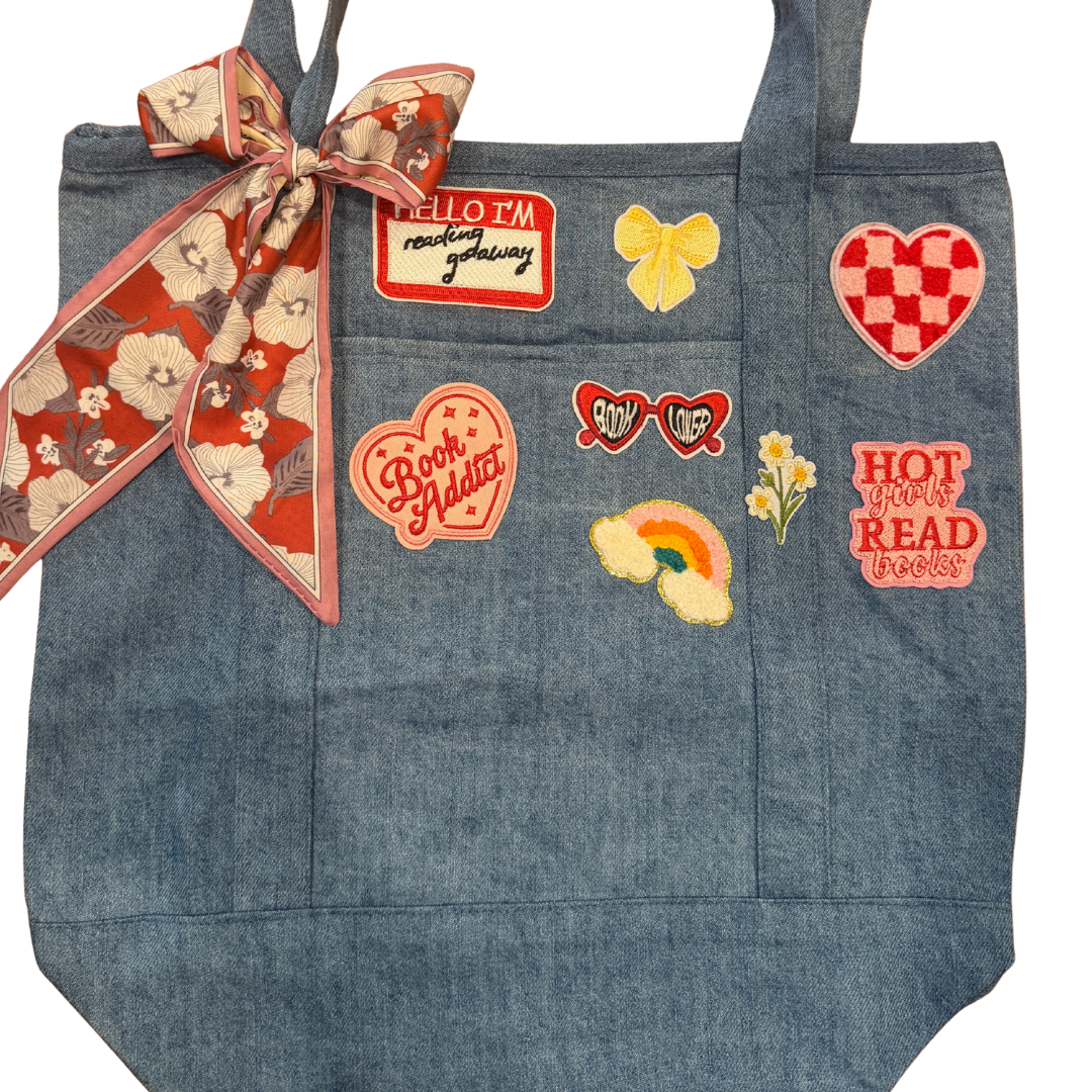 Book Lover Patch Tote Bag