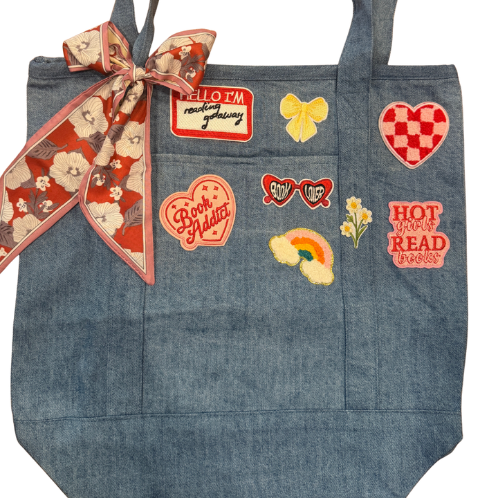 Book Lover Patch Tote Bag