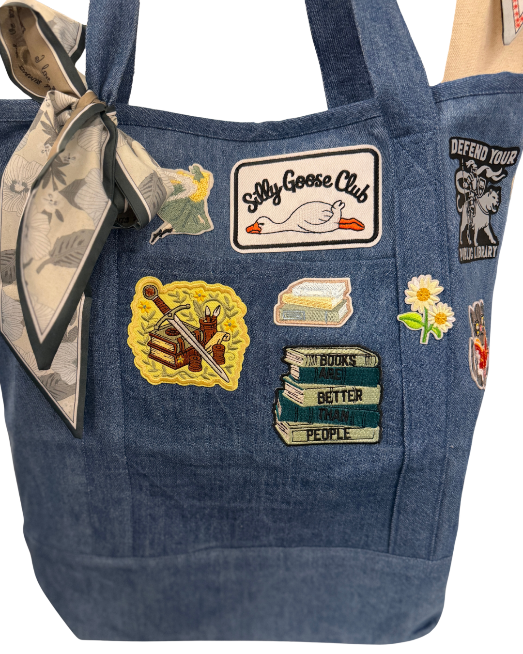 Book Lover Patch Tote Bag