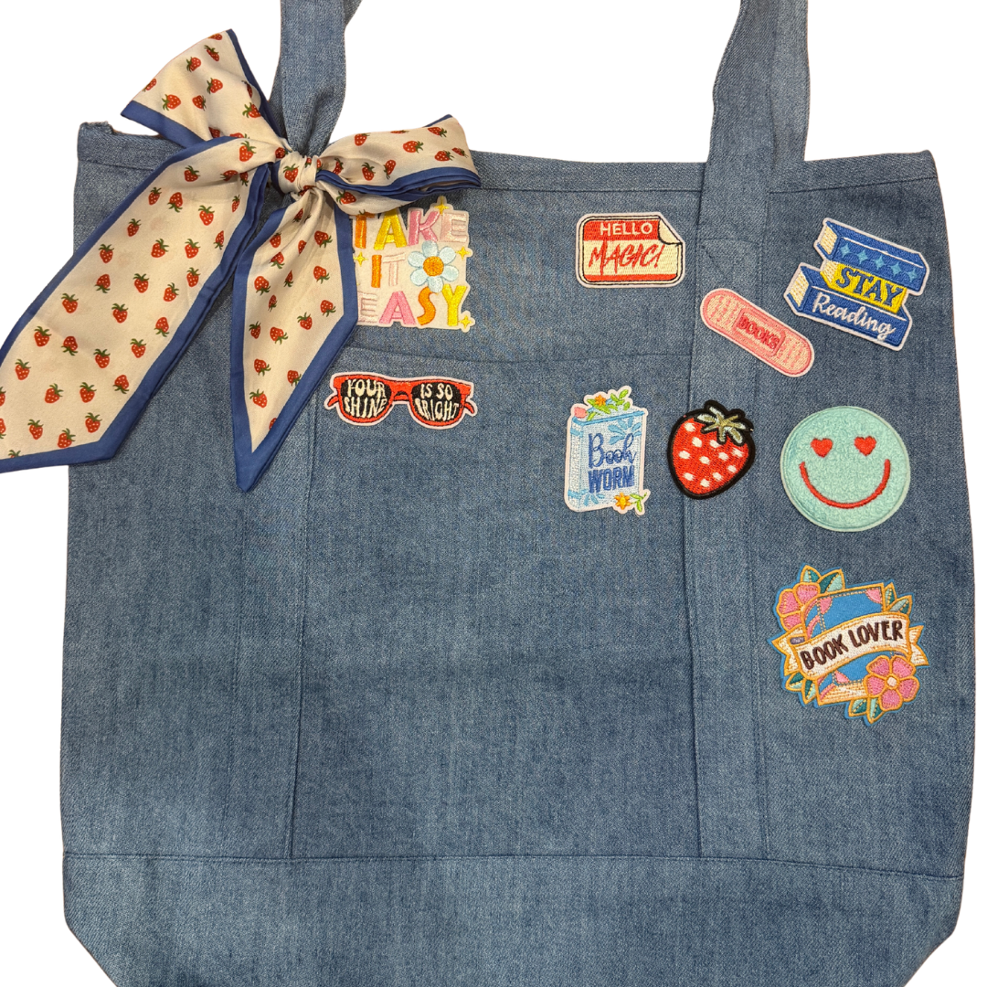 Book Lover Patch Tote Bag