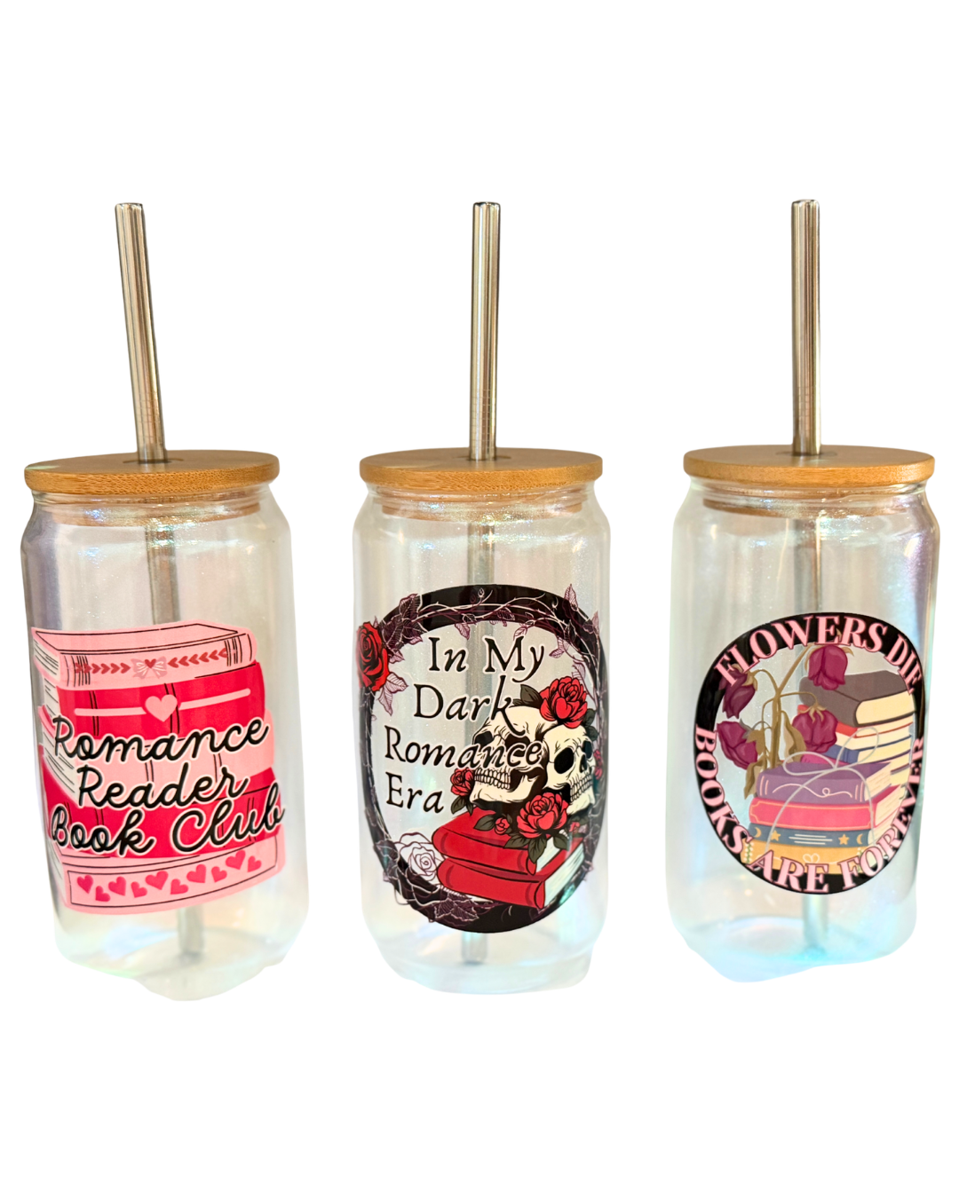 Bookish drink tumbler with lid and straw