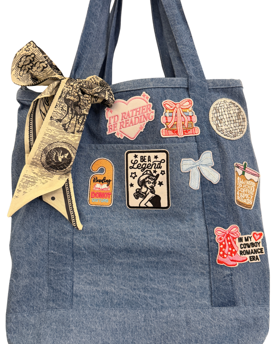 Book Lover Patch Tote Bag