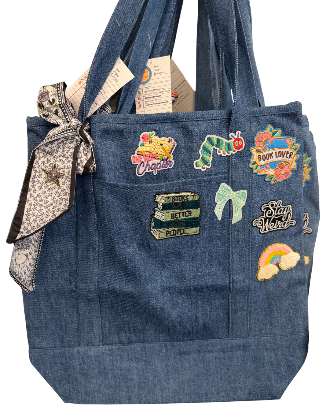 Book Lover Patch Tote Bag
