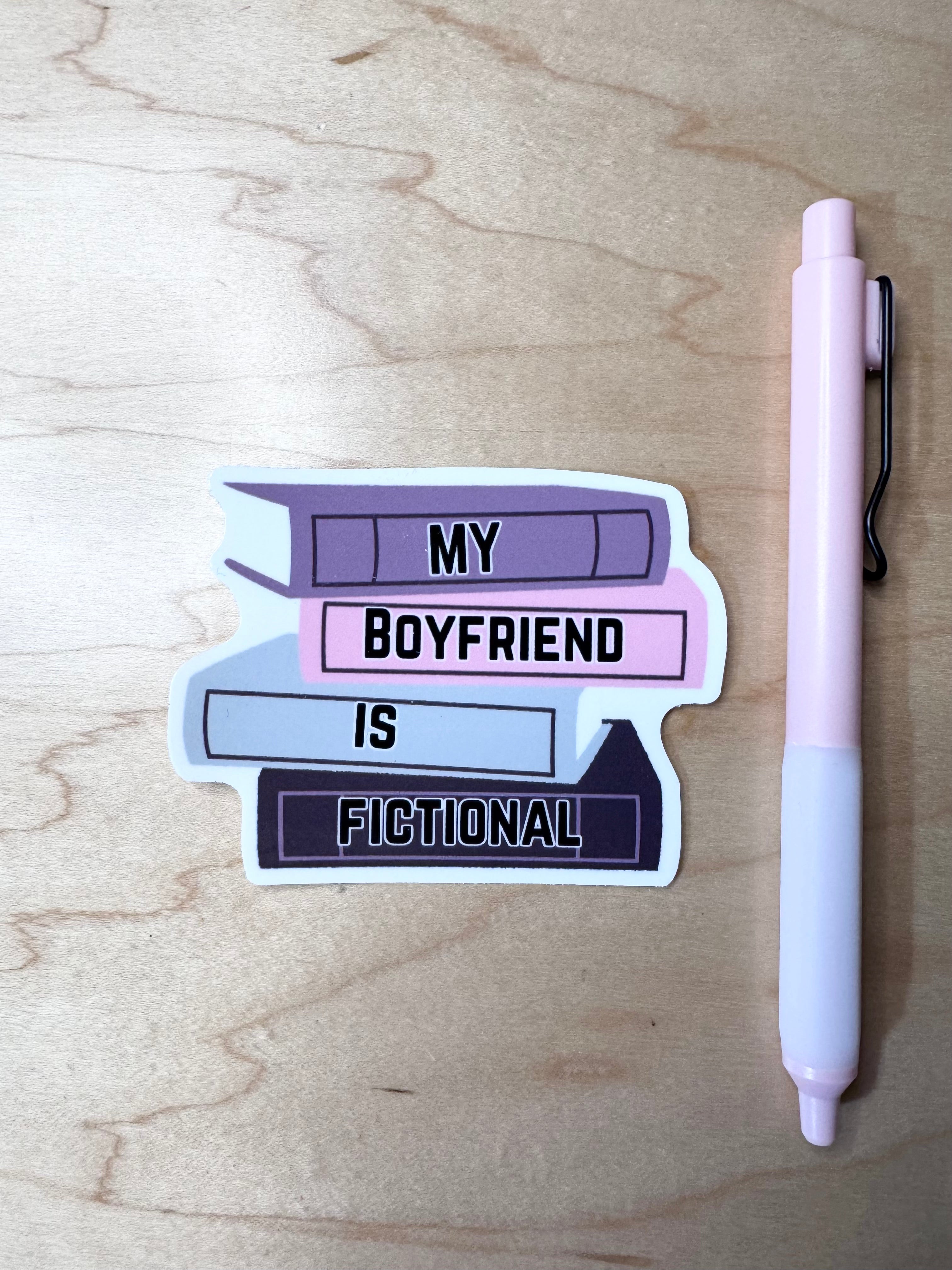 My BF is Fictional Romance book lover sticker