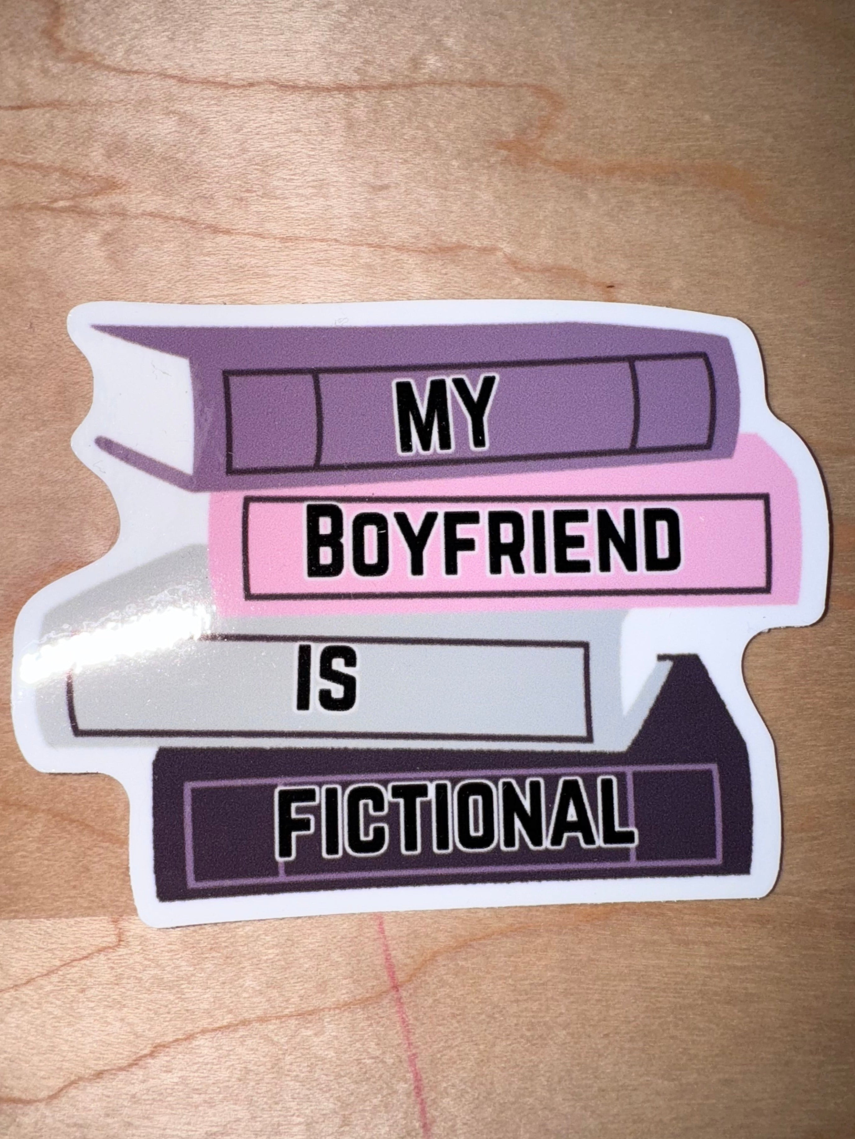 My BF is Fictional Romance book lover sticker