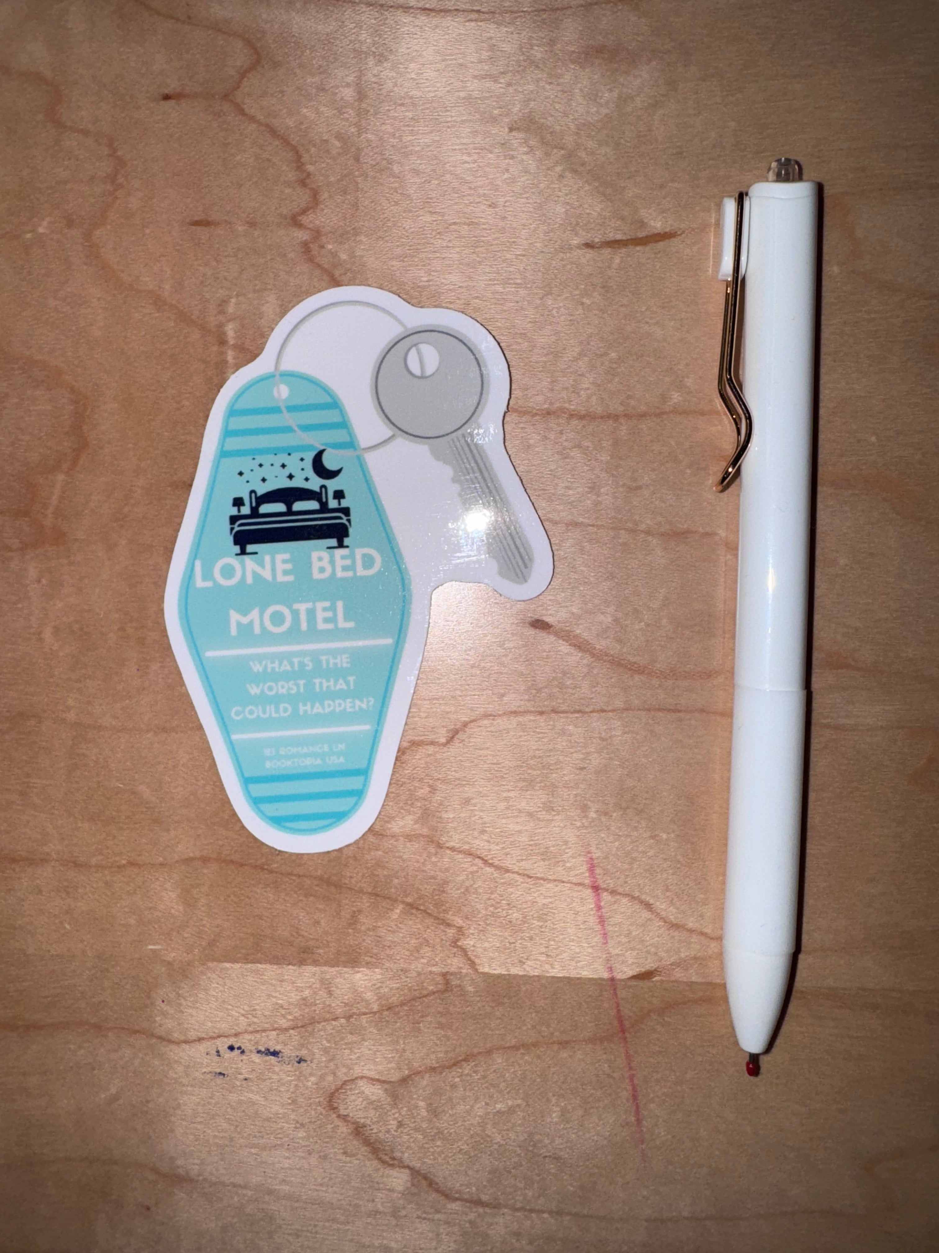 Lone Bed Motel Romance Lover Book sticker