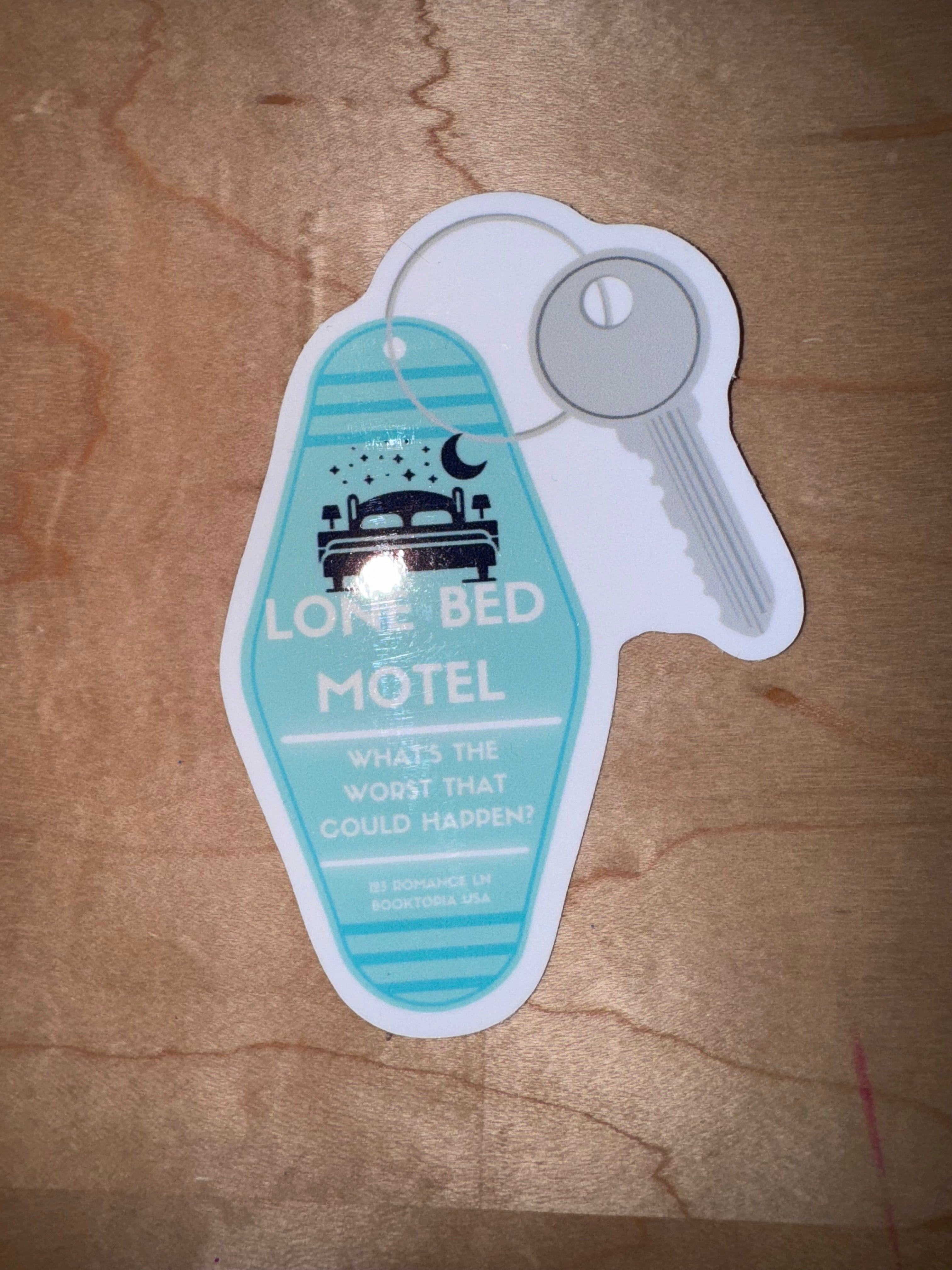 Lone Bed Motel Romance Lover Book sticker