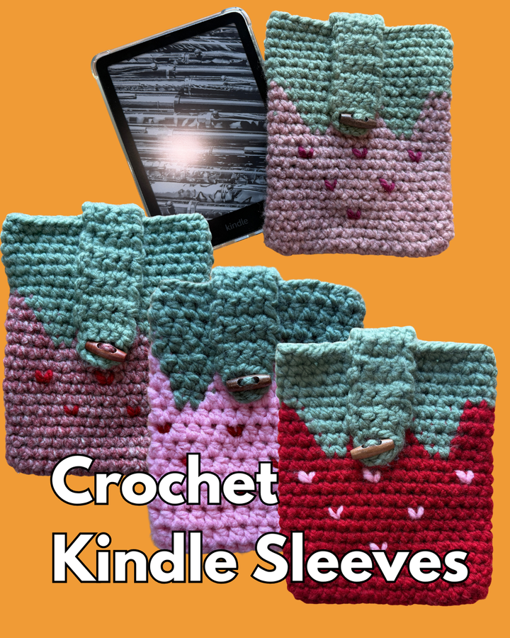 Crochet Strawberry Kindle Sleeves