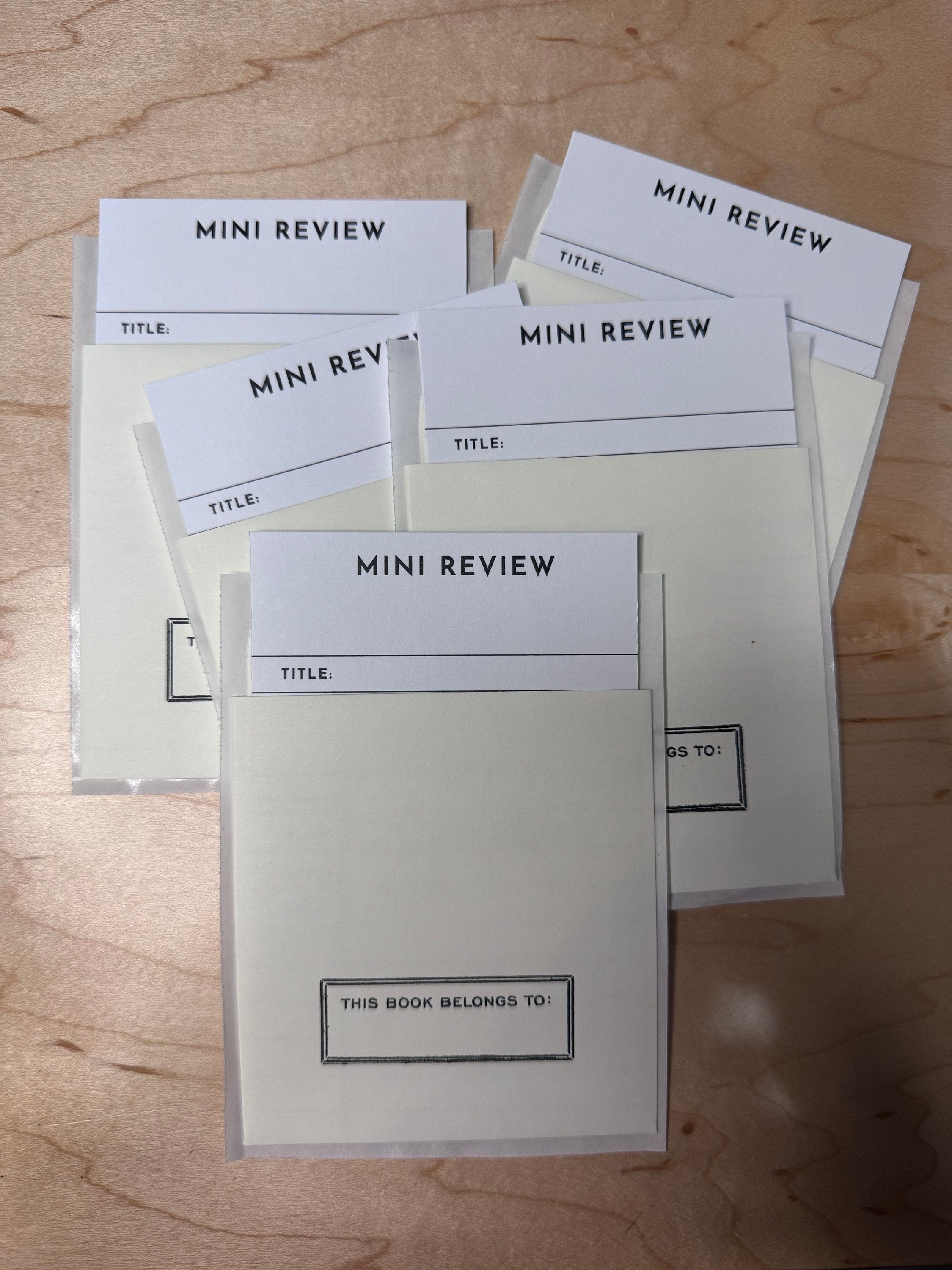 Mini Book review cards with Library Pockets QTY 10