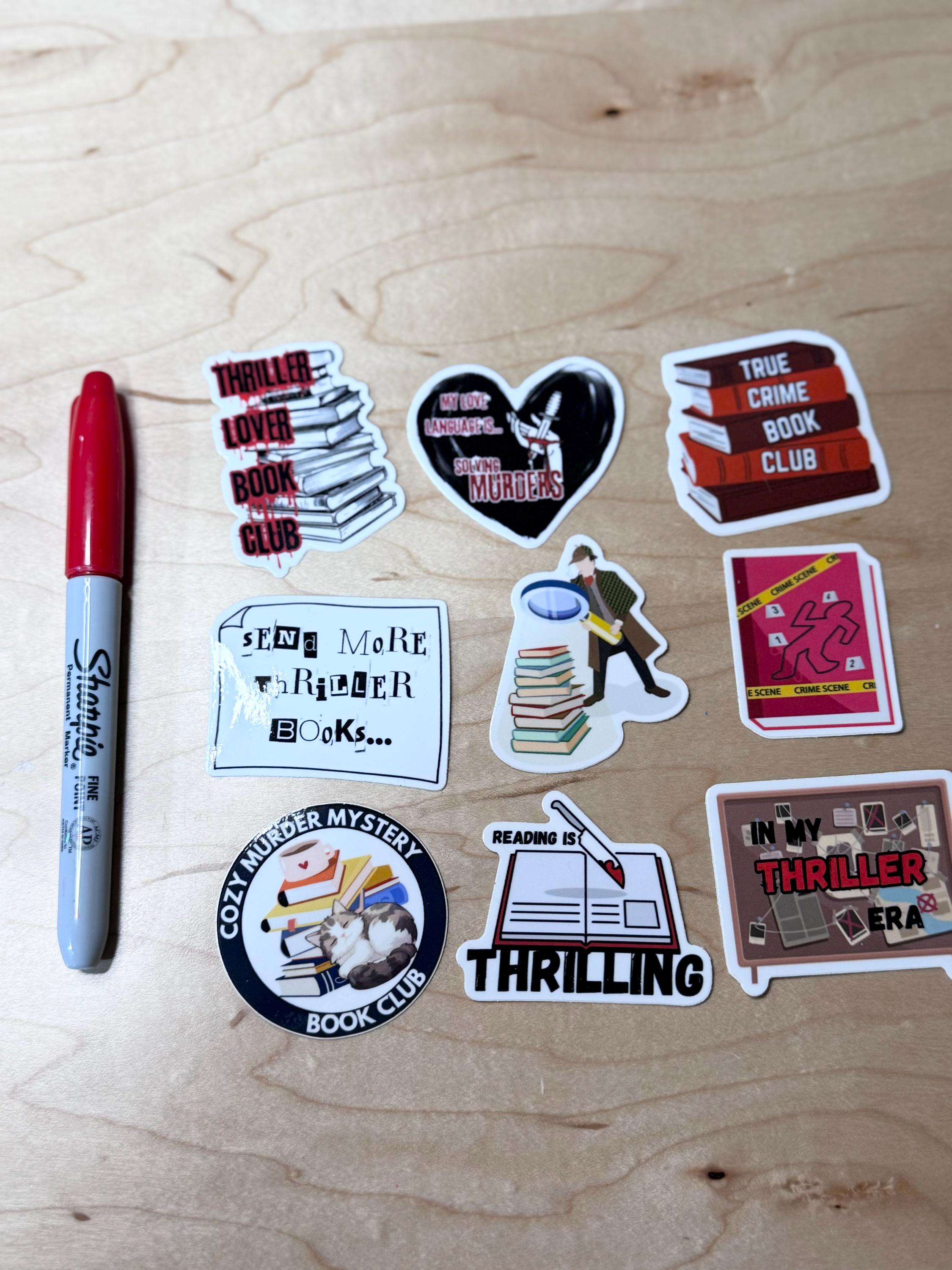 Mystery / Thriller Book Lover Sticker pack